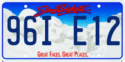 SD license plate 96IE12