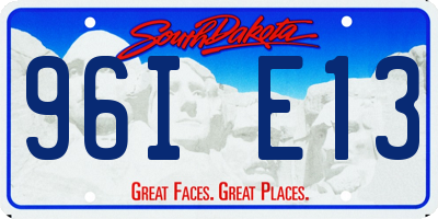 SD license plate 96IE13