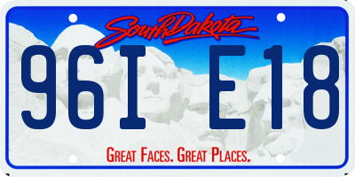 SD license plate 96IE18