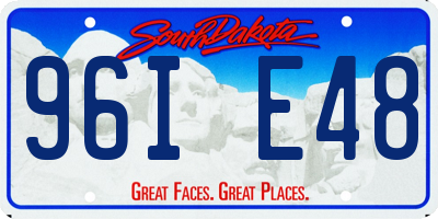 SD license plate 96IE48