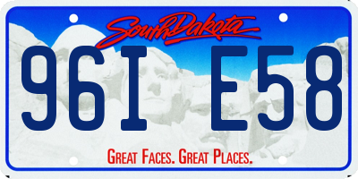 SD license plate 96IE58