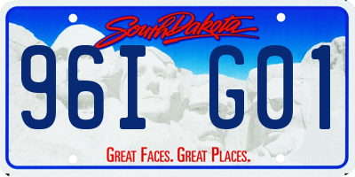 SD license plate 96IG01