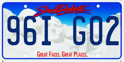 SD license plate 96IG02