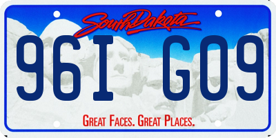 SD license plate 96IG09