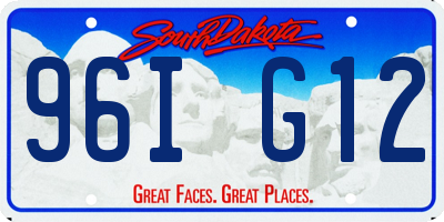 SD license plate 96IG12