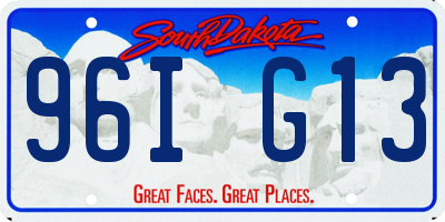 SD license plate 96IG13