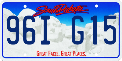 SD license plate 96IG15