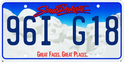 SD license plate 96IG18