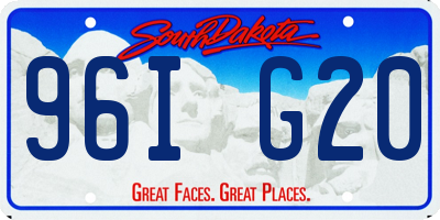 SD license plate 96IG20