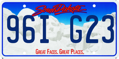 SD license plate 96IG23