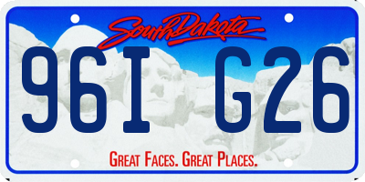 SD license plate 96IG26