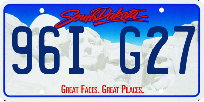 SD license plate 96IG27