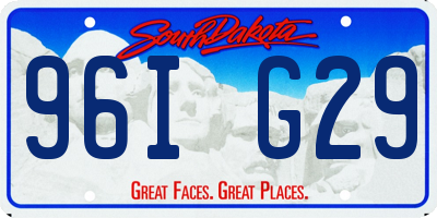 SD license plate 96IG29
