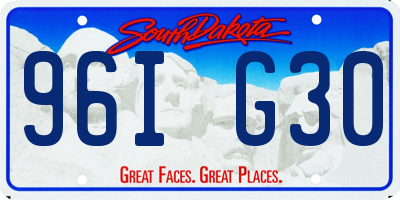 SD license plate 96IG30