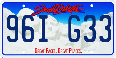 SD license plate 96IG33