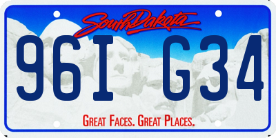 SD license plate 96IG34