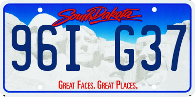 SD license plate 96IG37