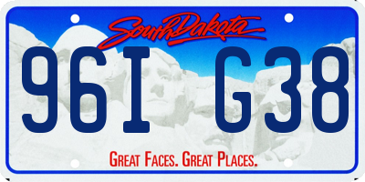 SD license plate 96IG38