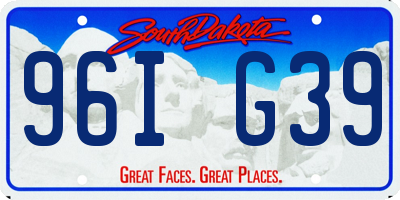 SD license plate 96IG39