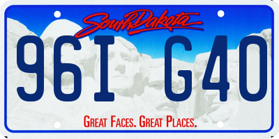 SD license plate 96IG40