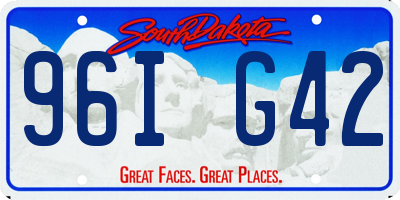 SD license plate 96IG42
