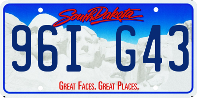 SD license plate 96IG43