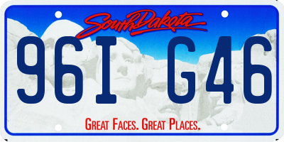 SD license plate 96IG46