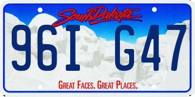SD license plate 96IG47