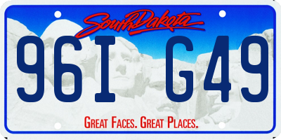 SD license plate 96IG49