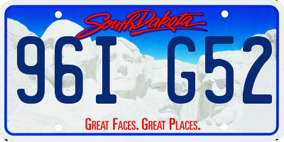SD license plate 96IG52