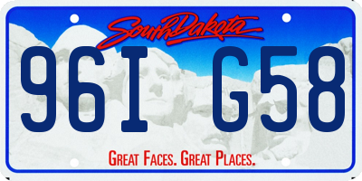 SD license plate 96IG58
