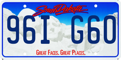 SD license plate 96IG60