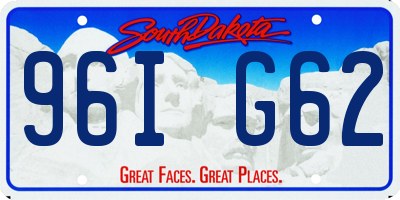 SD license plate 96IG62