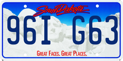SD license plate 96IG63
