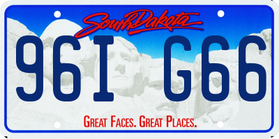 SD license plate 96IG66