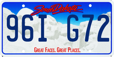 SD license plate 96IG72