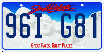 SD license plate 96IG81