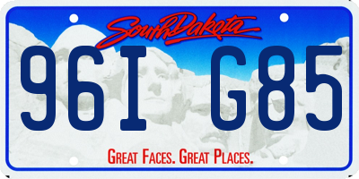 SD license plate 96IG85