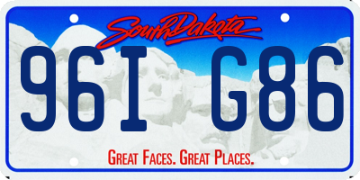 SD license plate 96IG86