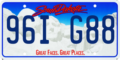 SD license plate 96IG88