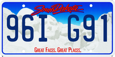 SD license plate 96IG91