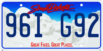 SD license plate 96IG92