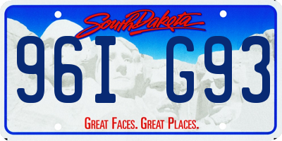 SD license plate 96IG93