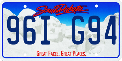 SD license plate 96IG94