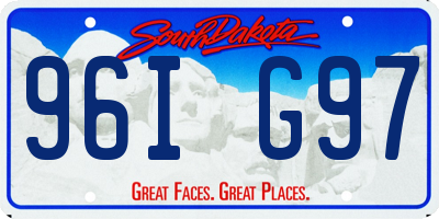 SD license plate 96IG97