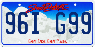 SD license plate 96IG99