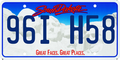 SD license plate 96IH58