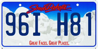 SD license plate 96IH81