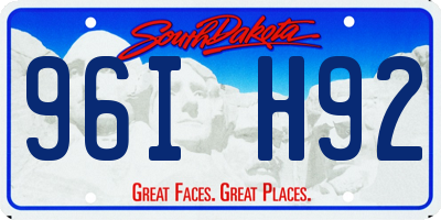 SD license plate 96IH92