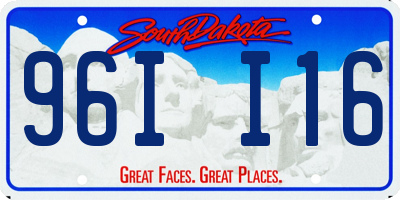 SD license plate 96II16